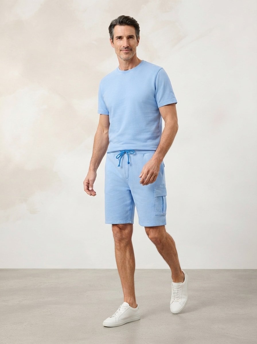 Sweatshorts Peer, Baumwolle, hellblau