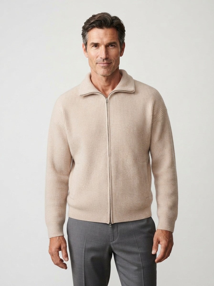 Cardigan Leon, Wolle, walnut