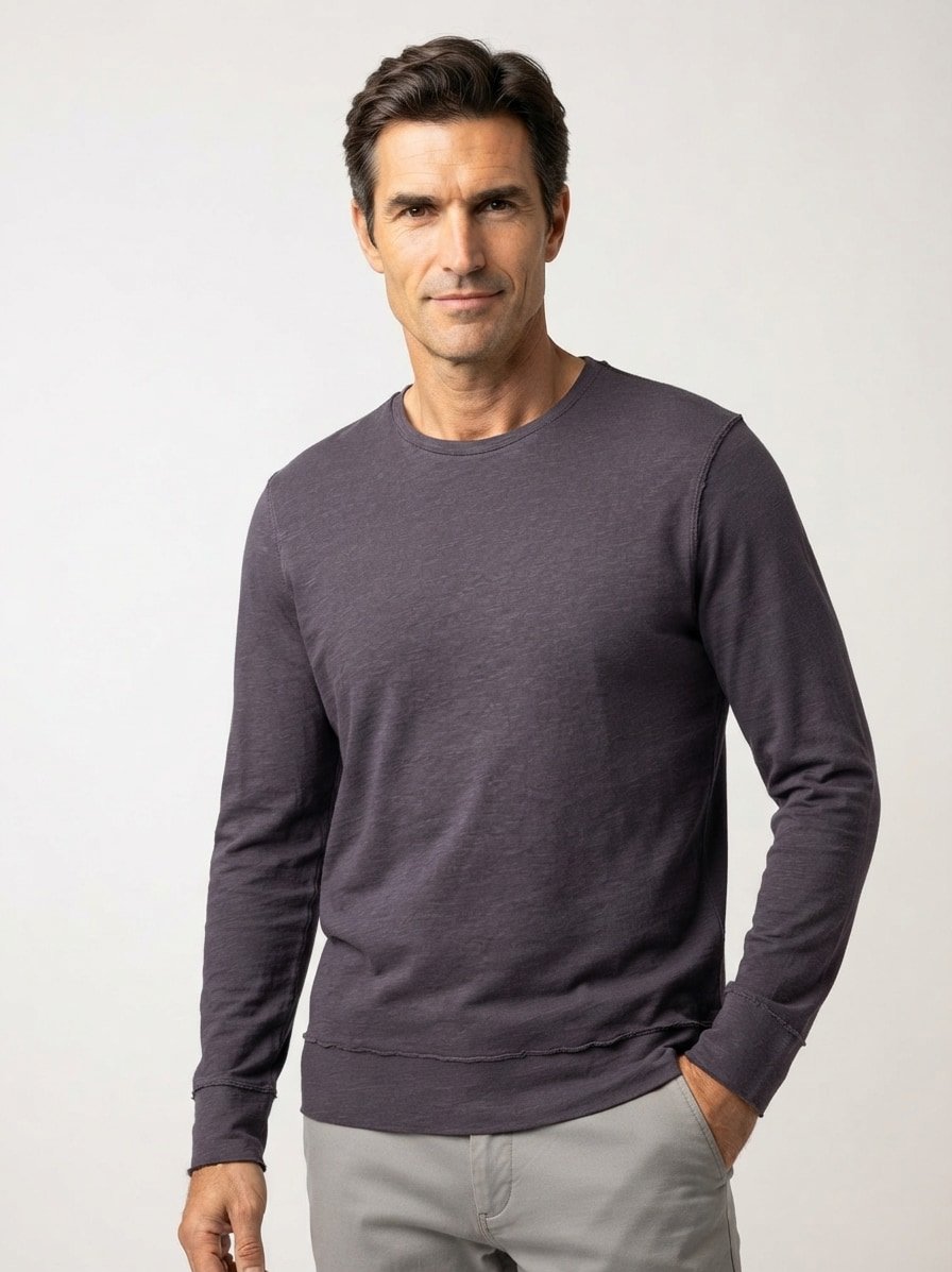 Longsleeve, Baumwolle, grau