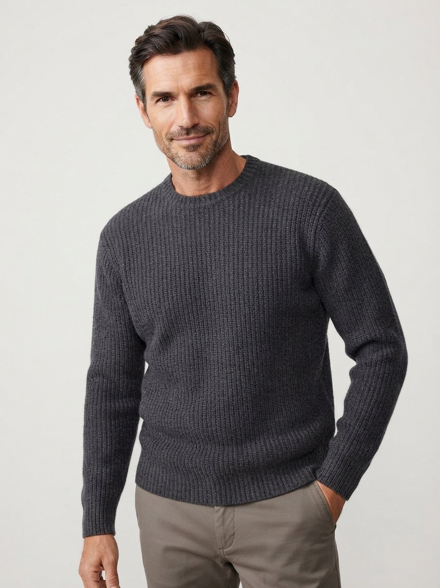 Pullover Jarne, Wolle, anthrazit melange