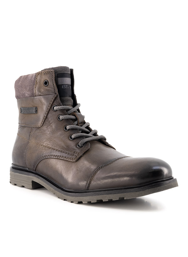 bugatti Herren Schuhe grau Glattleder