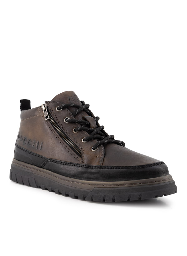 Schnürboots, Leder warmgefüttert, dark grey-black