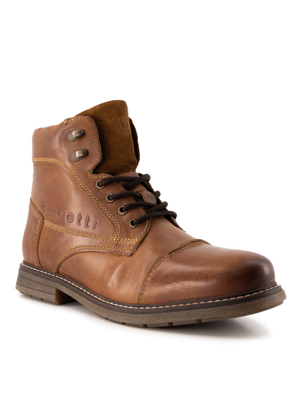 bugatti Herren Schuhe braun, cognac Glattleder