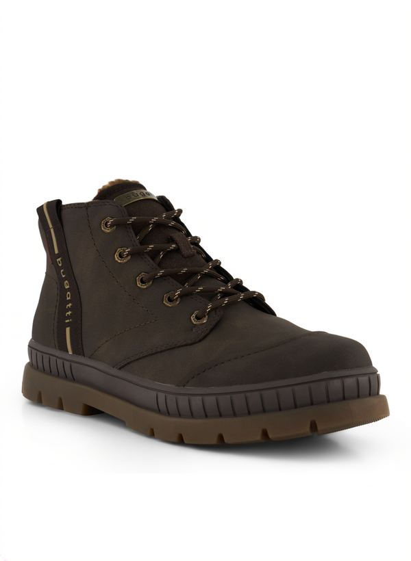 Schnürboots, Kunstleder warmgefüttert, dunkelbraun