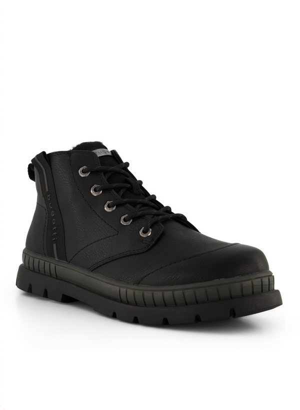 Schnürboots, Kunstleder warmgefüttert, schwarz