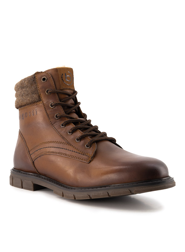 bugatti Herren Schuhe braun, cognac Glattleder