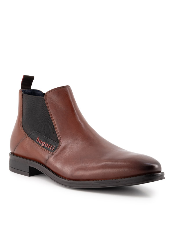 Chelsea Boots, Leder Extraweit, cognac