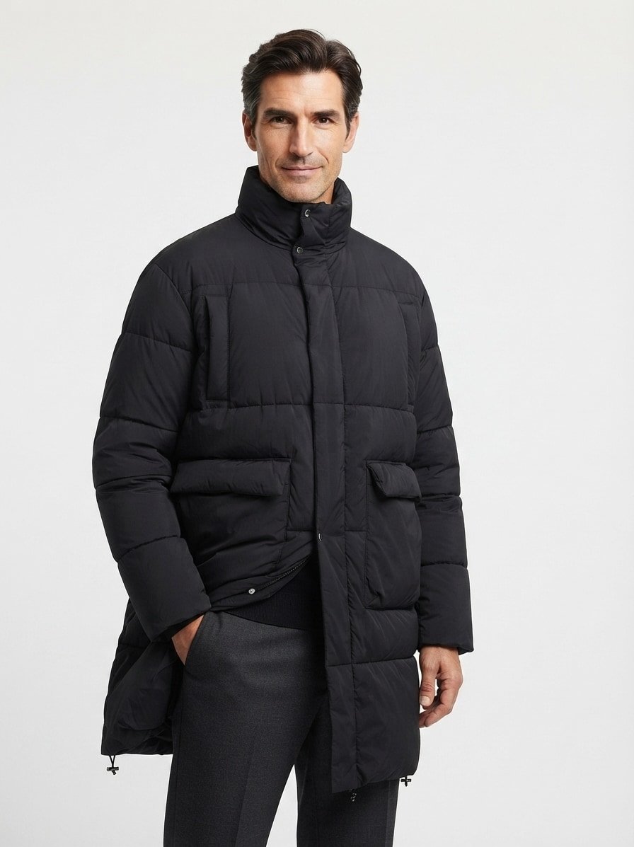 Parka, Mikrofaser wasserabweisend, schwarz