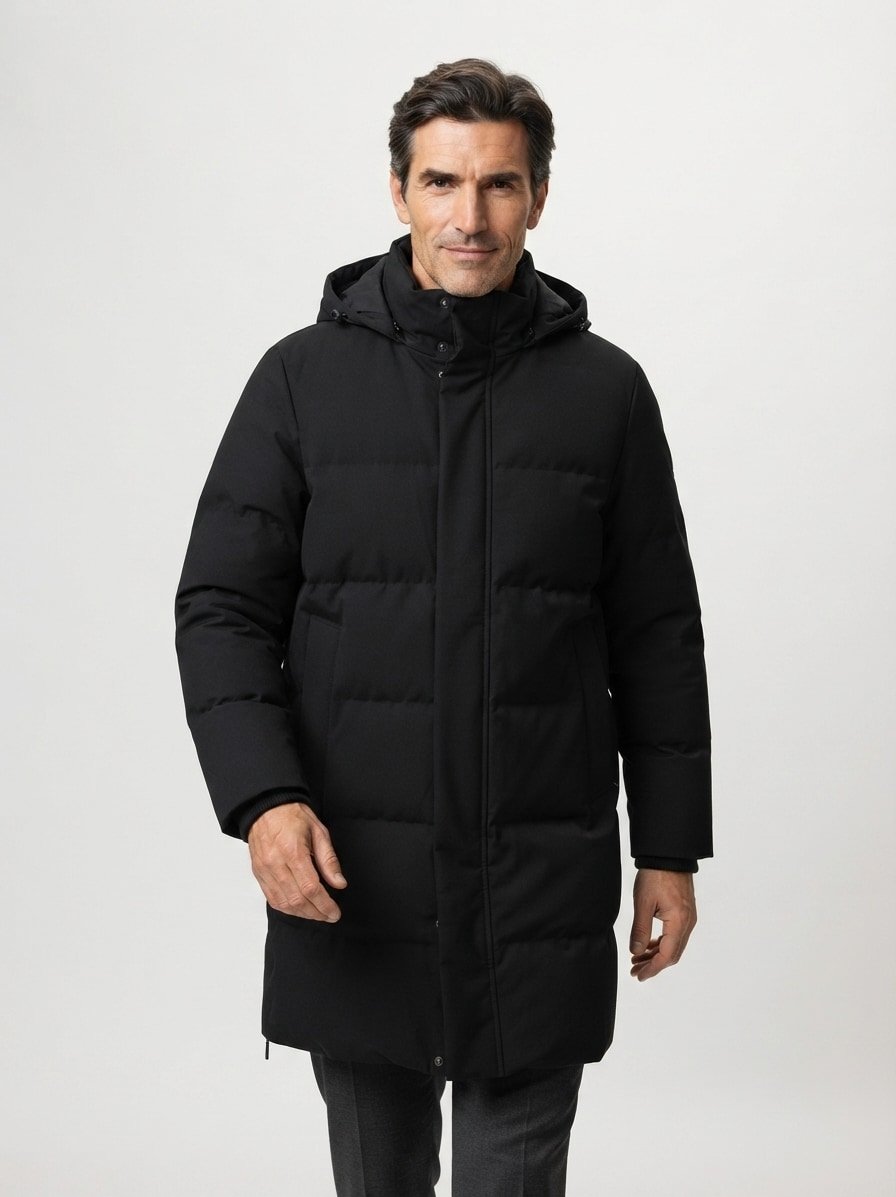 Parka, Mikrofaser wasserabweisend, schwarz