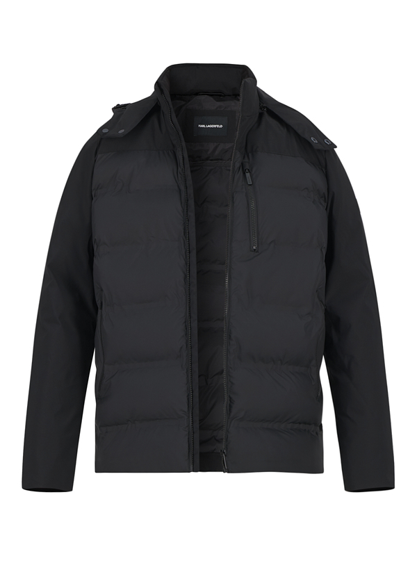Steppjacke, Mikrofaser wasserabweisend, schwarz