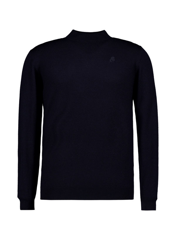 Stehkragenpullover, Merinowolle, navy
