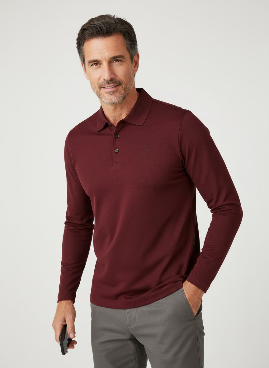 Polo-Shirt, Jersey, merlot