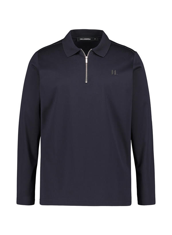 Zip-Polo, Baumwoll-Jersey, navy