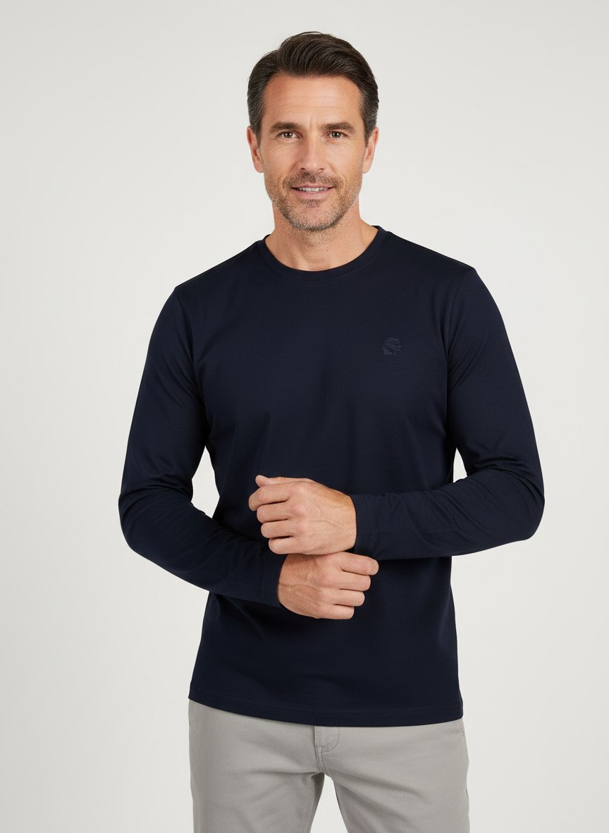 Longsleeve, Baumwolle mercerisiert, merlot