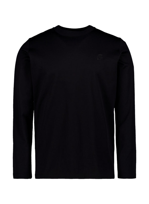 Longsleeve, Baumwolle mercerisiert, schwarz