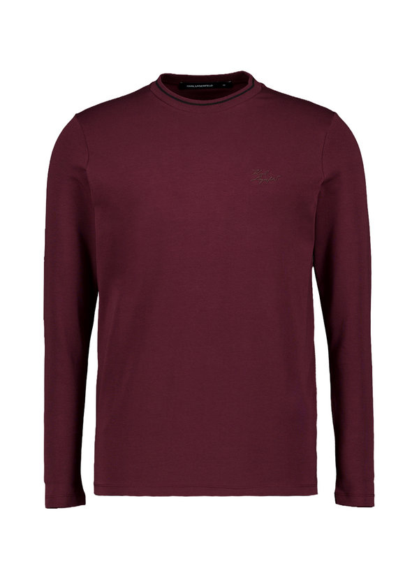 Longsleeve, Baumwoll-Stretch, merlot melange