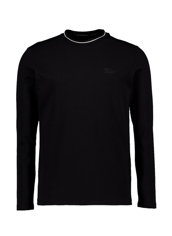 Longsleeve, Baumwoll-Stretch, schwarz