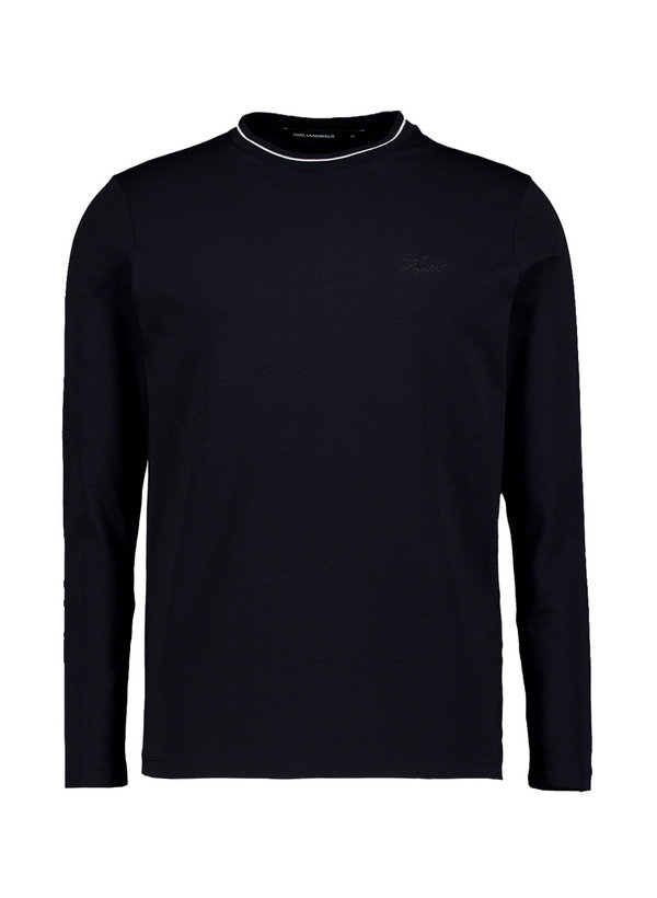 Longsleeve, Baumwoll-Stretch, navy