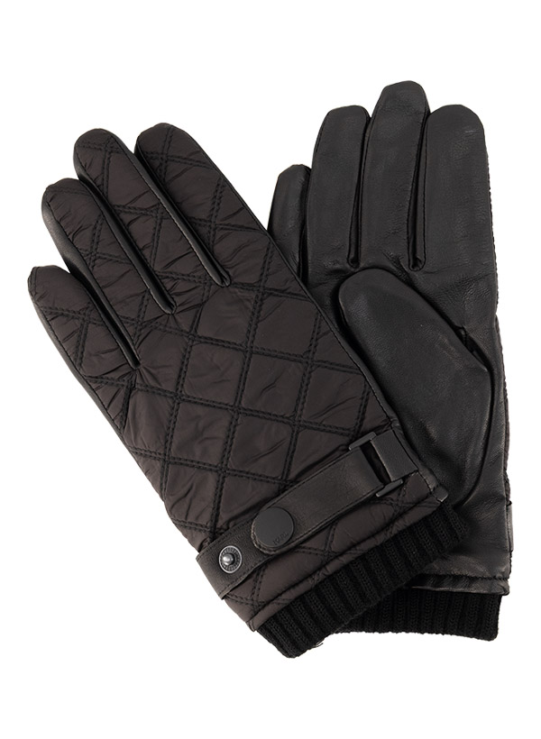 Handschuhe, Leder-Textil, schwarz