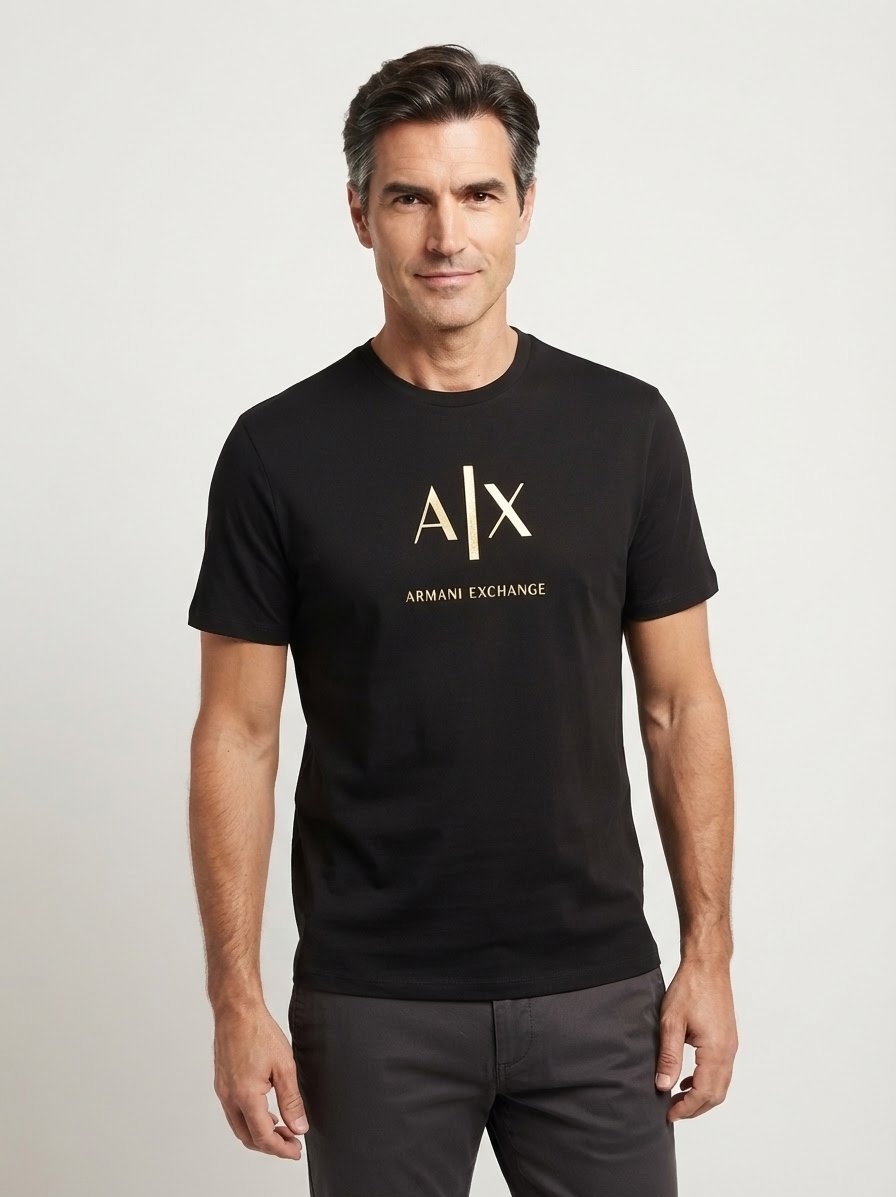 T-Shirt, Slim Fit, Baumwolle, schwarz