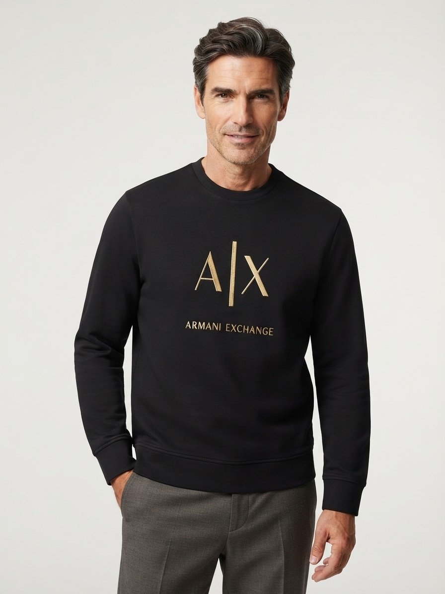 Sweatshirt, Stretch-Baumwolle, schwarz