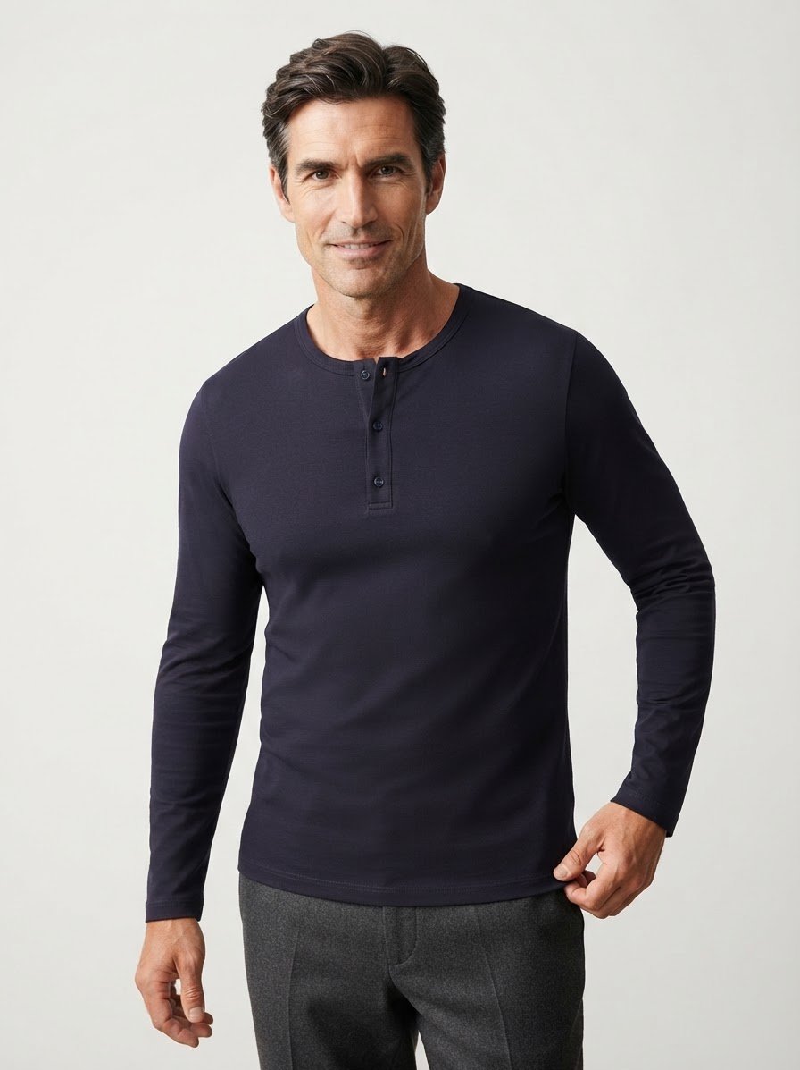 Longsleeve, Baumwolle, navy