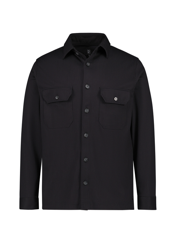 DESOTO Herren Overshirt schwarz Kent gestreift