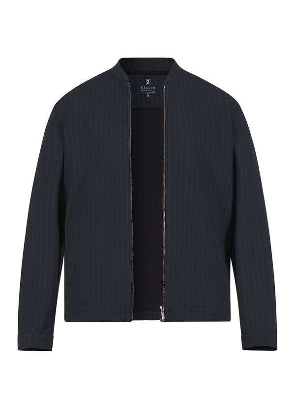 Blouson, Jersey, schwarz fischgrät