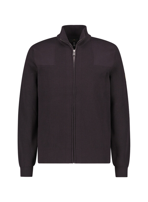 Cardigan Commander, Baumwolle, schwarz strukturiert