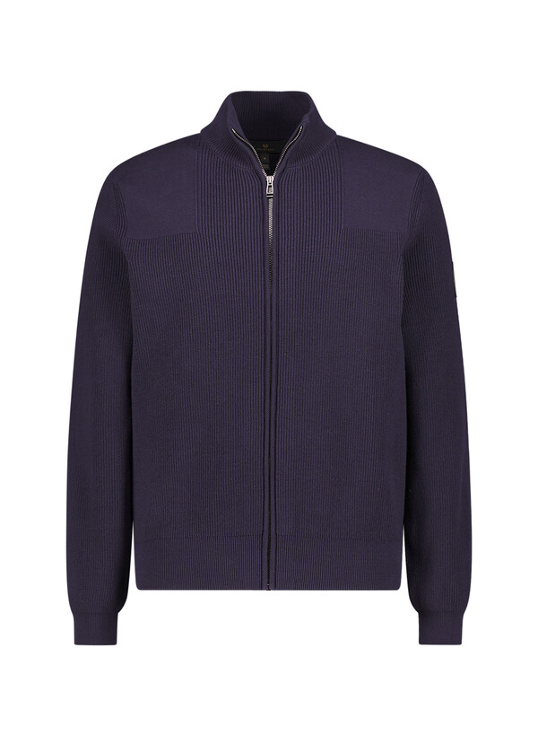 Cardigan Commander, Baumwolle, dark navy strukturiert