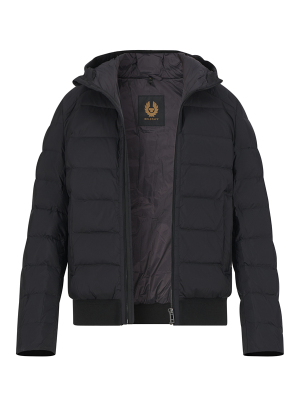 Daunenjacke Compact, Mikrofaser wasserabweisend, schwarz