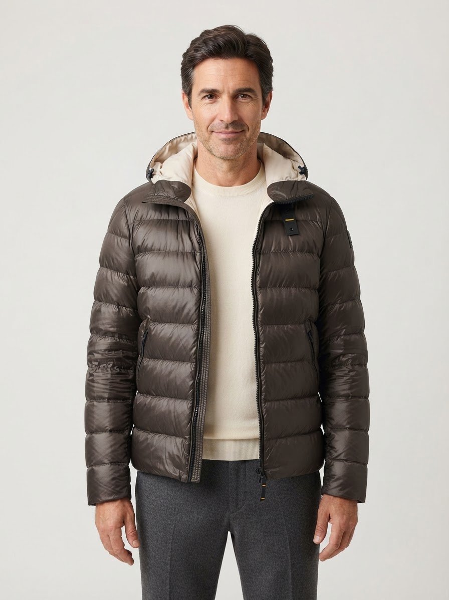 Steppjacke, Nylon sorona®, dunkelbraun-grau