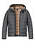 Daunenjacke, Nylon, grau - grau