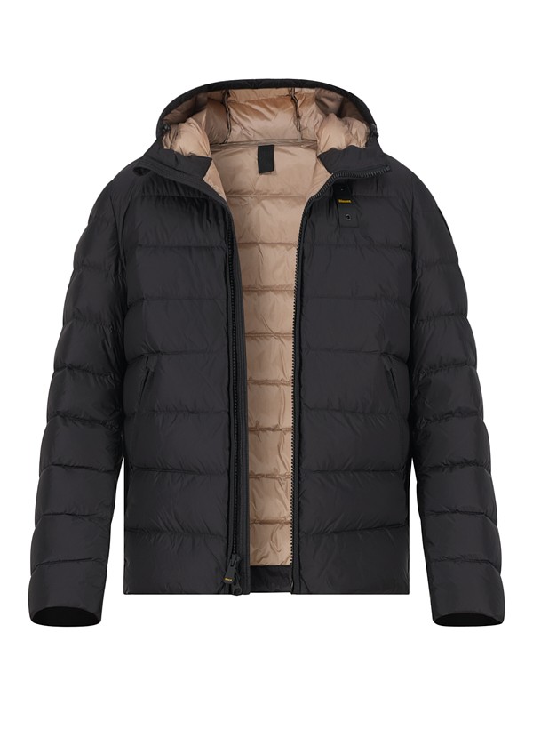Daunenjacke, Nylon, schwarz-beige