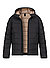 Daunenjacke, Nylon, schwarz-beige - schwarz-beige