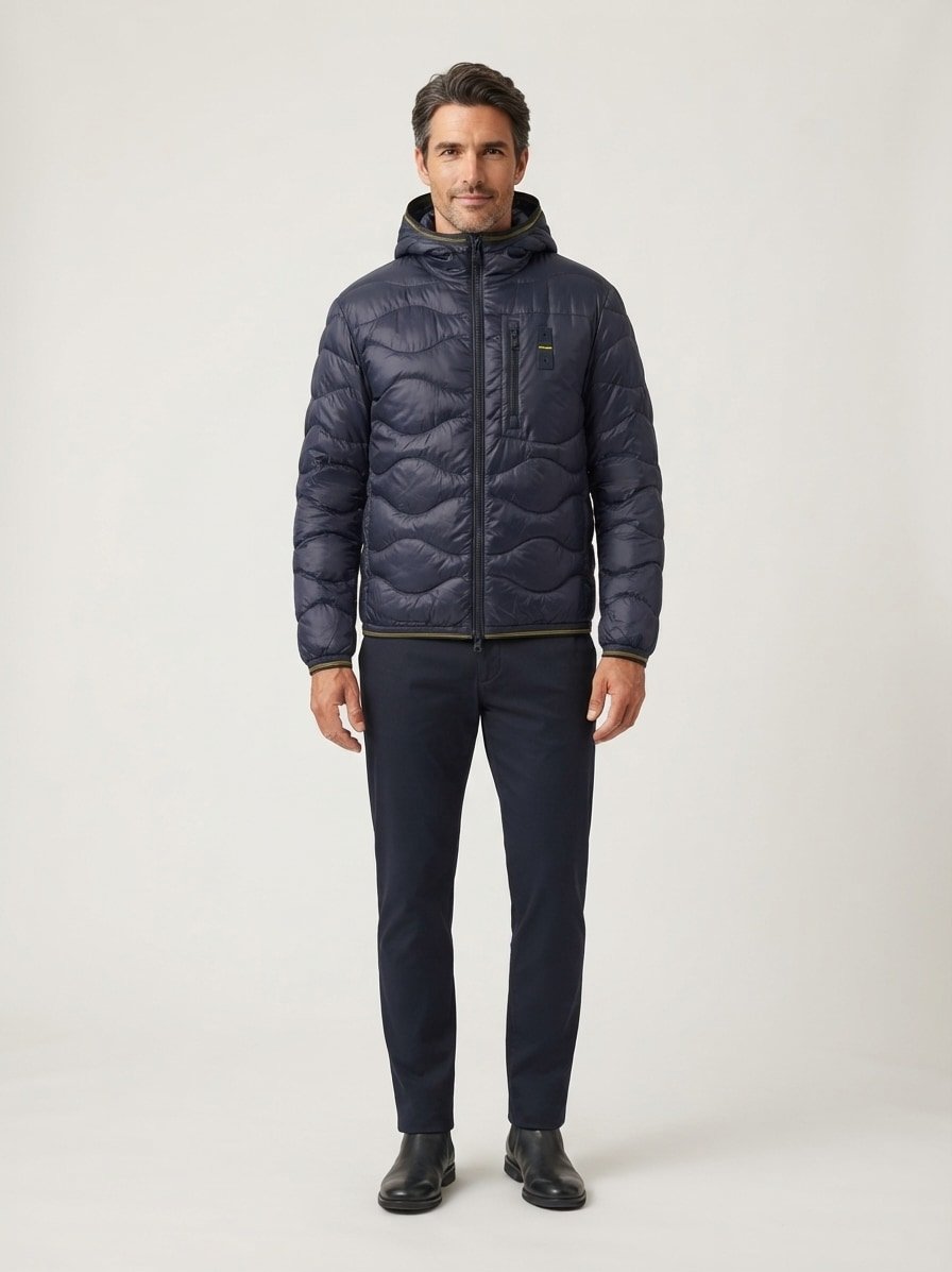 Daunenjacke Wave, Nylon, dunkelblau