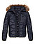 Daunenjacke, Mikrofaser Echtpelz, navy - navy