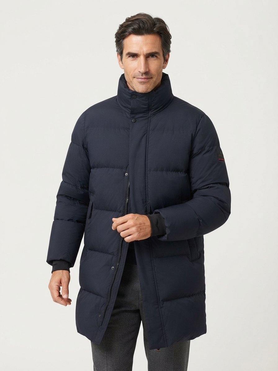 Daunenparka Walt 4-D, Mikrofaser wasserabweisend, navy