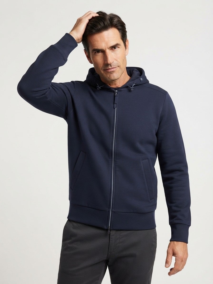 Sweatjacke Kano, Baumwolle, navy