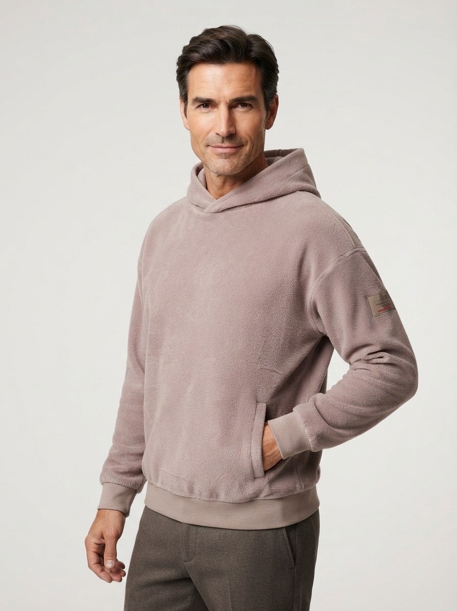 Hoodie Ilario, Fleece, taupe