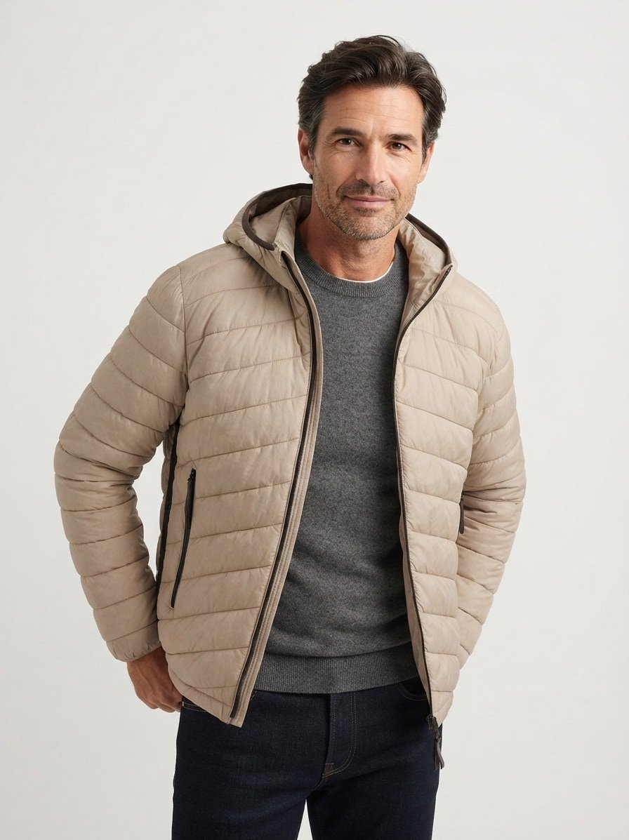 Steppjacke Elvis, Mikrofaser wasserabweisend, sand