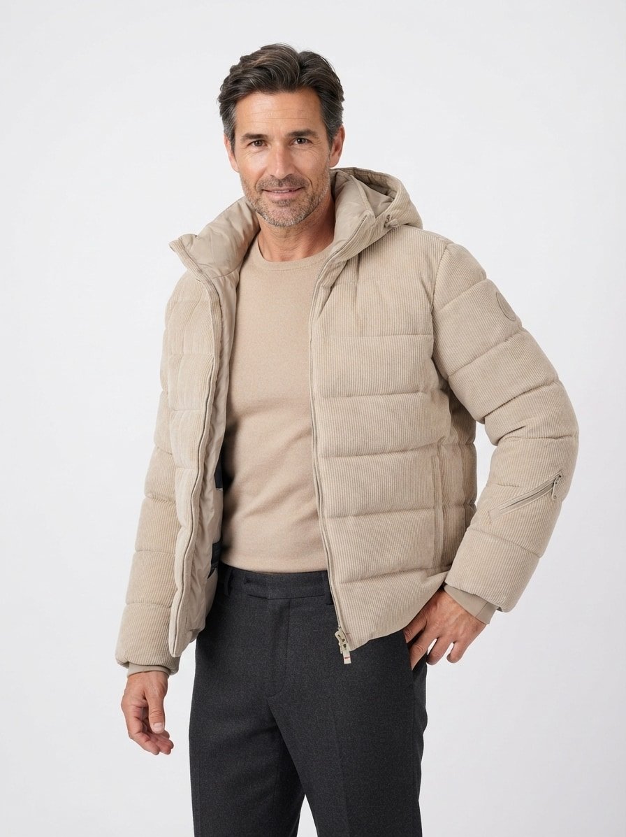 Skijacke Luka-3, Cord wasserabweisend, sand