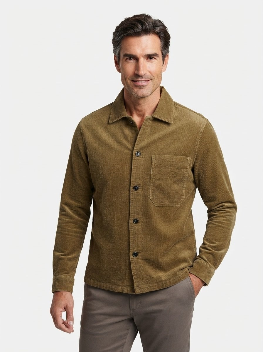 Overshirt, Cord, Brusttasche, braun