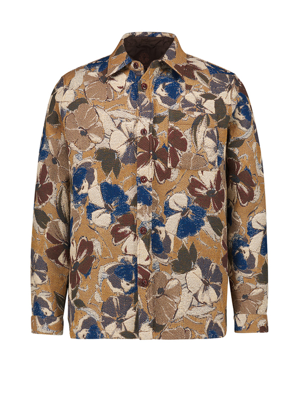 Overshirt MMGDavid Paint, Baumwolle-Wolle, indigo blue floral