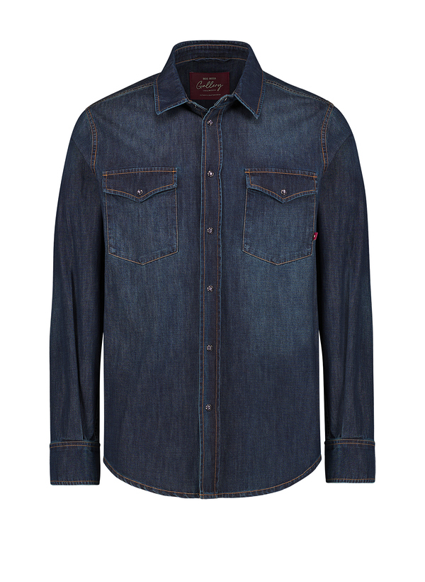 Jeanshemd MMGDavid Snap, Baumwolle, dark blue