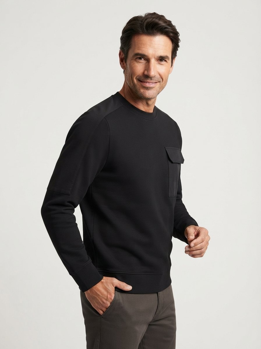 Sweatshirt, Scuba, schwarz