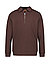 Sweatshirt mit Polokragen, Scuba, dunkelbraun meliert - dunkelbraun