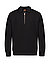 Sweatshirt mit Polokragen, Scuba, schwarz - schwarz