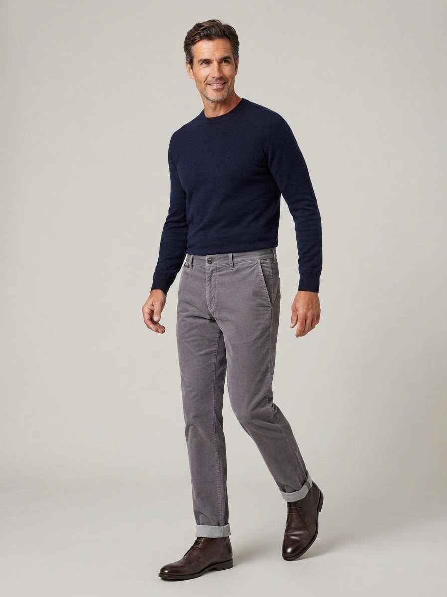 Hose MMGHunt, Regular Fit, Cord, grau