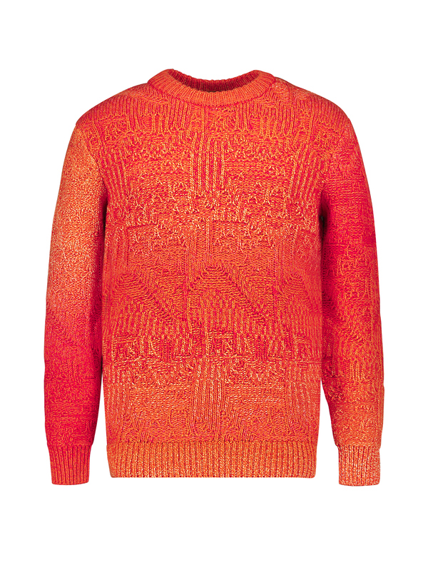 Pullover, Woll-Mischung, orange meliert